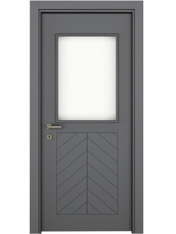Fıshbone Modern Antrasit Kapı Camlı 1