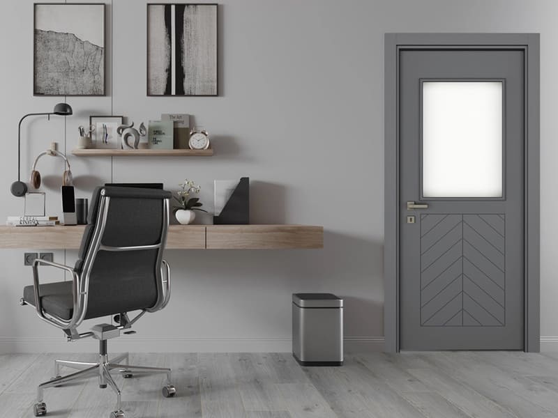 Fıshbone Modern Antrasit Kapı Camlı 1
