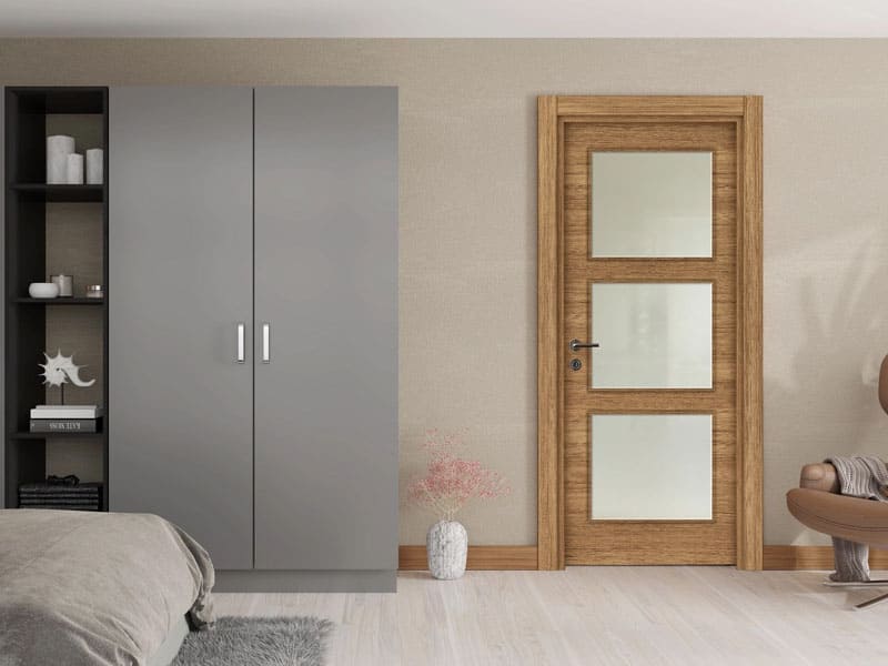 Teak Kapı Camlı 1