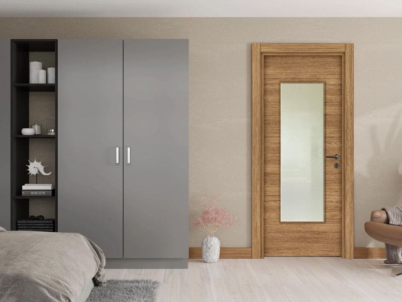 Teak Kapı Camlı 4