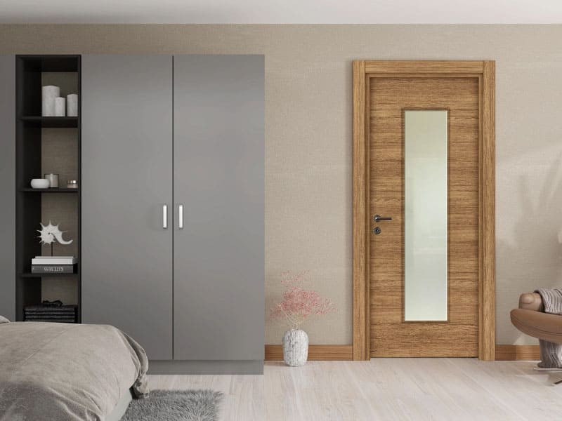 Teak Kapı Camlı 5